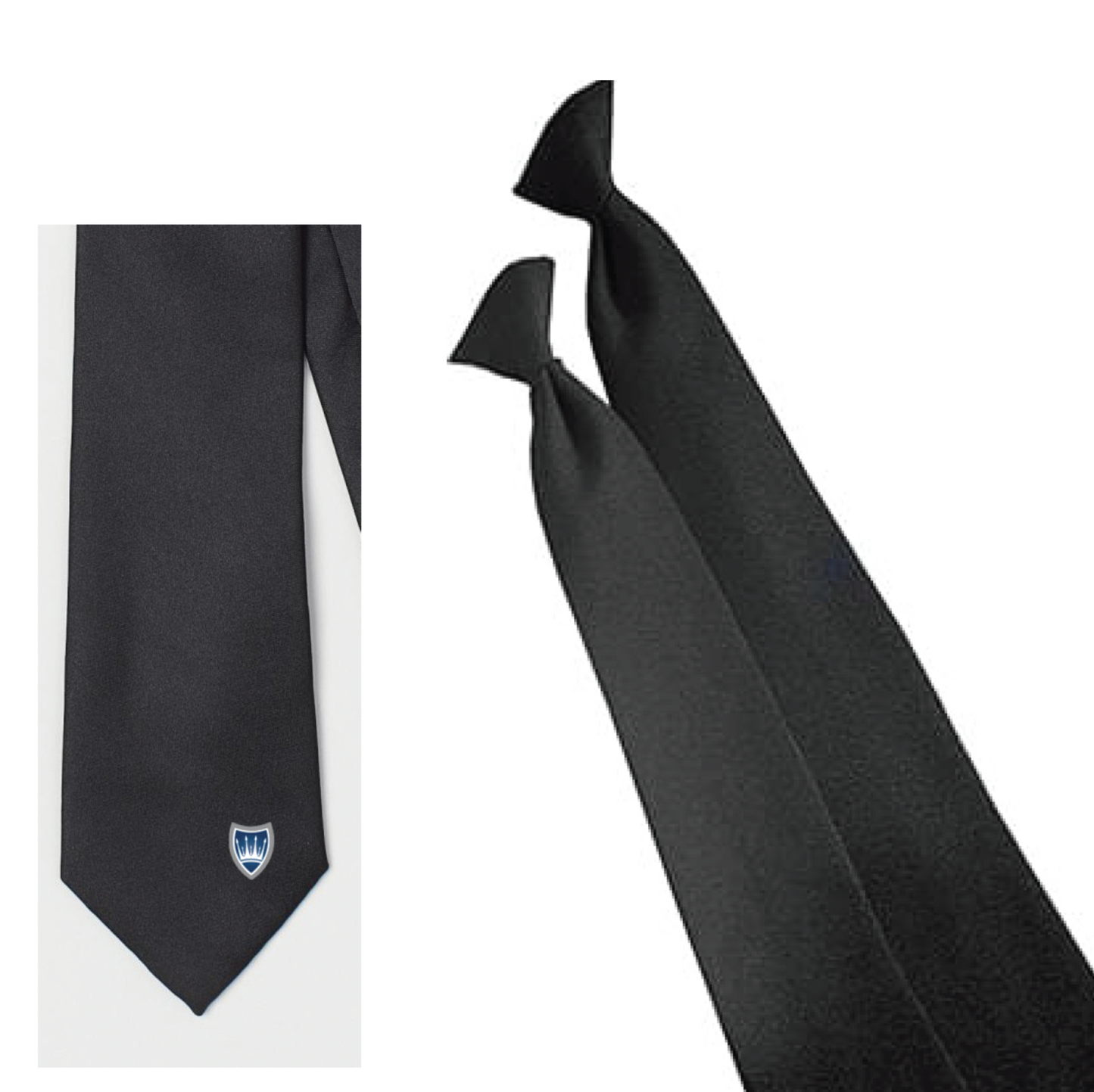 Black Tie With Clip For Tactical Uniform